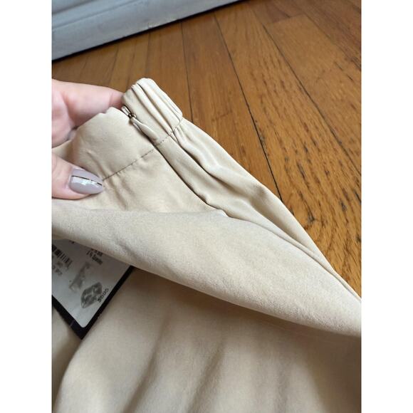 St. John Evening Pants Womens 14 Light Gold Silk Blend Wide Leg Palazzo Side Zip - Picture 5 of 7